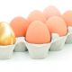 eggs in a box on white background